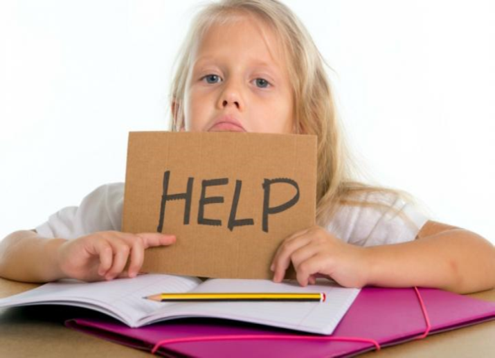 A child that needs help on her homework.