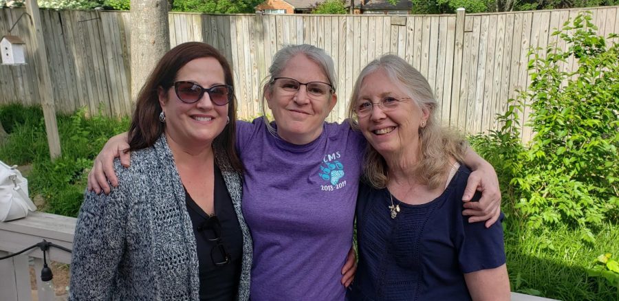 From left to right: Ms. Bryant, Mrs, Silverthorn, and Mrs. Wallenstein attend  the RCMS retirement party.