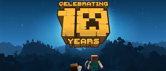 Minecraft's celebrating 10 years picture.