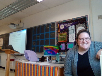 Ms. Newman in her classroom.