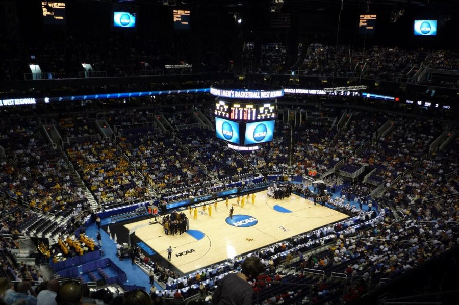 NCAA+Western+Basketball+Conference+stadium+before+an+upcoming+divisional+round+matchup.