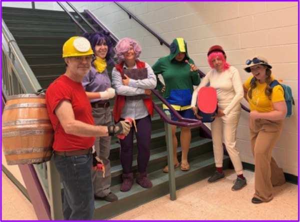 Trailblazer teachers posing in their Brawl Stars costumes