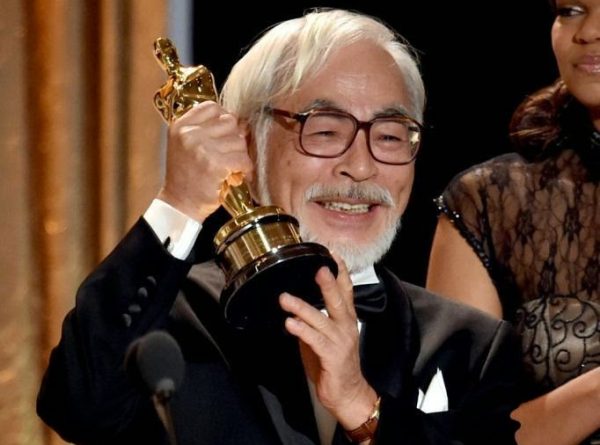 Hayao Miyazaki receives an Oscar award